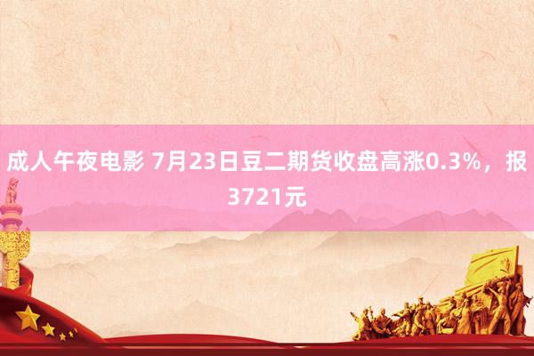 成人午夜电影 7月23日豆二期货收盘高涨0.3%，报3721元