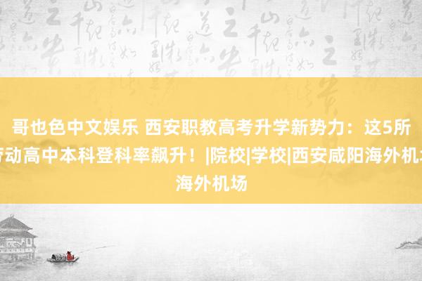 哥也色中文娱乐 西安职教高考升学新势力：这5所劳动高中本科登科率飙升！|院校|学校|西安咸阳海外机场